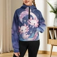 thumbnail image 3 of Chaqlin Cute Axolotl Stars Tunic Tops with Pocket Long Sleeve Lightweight Girls Hoodies Comfy Casual for Travel Size 7-8, 3 of 7