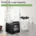 thumbnail image 3 of Commercial Blender, 2200W 2.95 HP Professional Blender with Quiet PC Sound Enclosure, 70 Oz / 2L Large Heavy Duty Blenders with 9 Speeds, Timer, Self-Cleaning, 5 Presets For Shake and Smoothie, 3 of 9