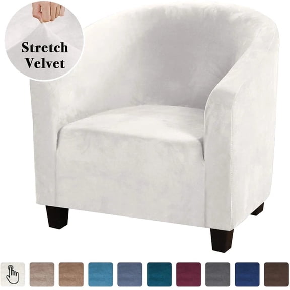ATJIA Velvet Tub Chair Covers for Armchairs Club Chair Slipcover Wing Back Covers High Stretch Sofa Covers for Living Room