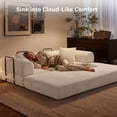 thumbnail image 6 of 5-in-1 Folding Convertible Sofa Bed, 79" Corduroy Floor Couch Futon, Pull-Out Sleeper Loveseat, Modular Boneless Sofa for Living Room & Bedroom, White, 6 of 10