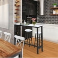 thumbnail image 4 of Gymax 47'' Pub Dining Table Industrial Bar Height Bistro Table w/ Faux Marble Top White, 4 of 10