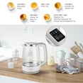 thumbnail image 3 of Temperature Control Electric Kettle, 1.7L Glass Kettle 1700W Water Boilter with Keep Warm Function, Auto Shut-Off and Boil-Dry Protection, LED Indicator BPA Free, 3 of 9