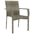 thumbnail image 2 of vidaXL Garden Chairs with Cushions 2 pcs Poly Rattan Grey, 2 of 5