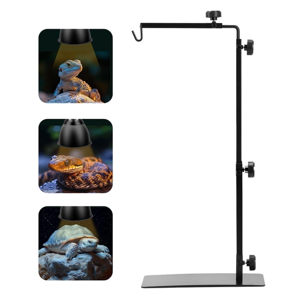 Soporte de lámpara para reptiles, sencillo, de lujo, ajustable, de 39 a 93 cm, de metal
