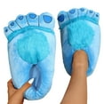 thumbnail image 3 of Funny Slippers for Women Comfortable Novelty Warm Winter Hob-bit Feet Furry Indoor Shoes Adult Couples Valentine's Day Gifts, Blue & One Size, 3 of 7