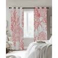 thumbnail image 3 of Fsddascl Pink Coral Blackout Curtains for Bedroom/Living Room, Thermal Insulated Kitchen Curtains, Coastal Nautical Ocean Starfish Conch Grommet Darkening Window Treatment Drapes 42"x84"x2, 3 of 8