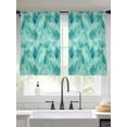 thumbnail image 3 of Teal Geometric Semi Sheer Curtains 54 Inch Length 2 Panels Set, Modern Morocco Abstract Art Sheer Kitchen Curtain Privacy Voile Window Curtain for Living Room Bedroom Rod Pocket Drapes, 3 of 7
