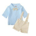 thumbnail image 2 of MEZZALL Boys Outfits Sets Toddler Suspenders Romper With Short Sleeve Shirt Comfortable Pure Color Overalls For Everyday Trendy Baby Dailywear, 2 of 3
