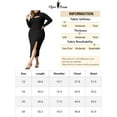 thumbnail image 6 of Unique Bargains Women's Plus Size Bodycon Dress Knee Slim Cut Out Dresses 1X Black, 6 of 6