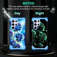 thumbnail image 2 of Casetego for Samsung Galaxy S23 Ultra 5G Case,Glow in The Dark Three Layer Heavy Duty Shockproof Protection Hard Plastic Bumper+Soft Silicone Case,Blue Rose, 2 of 7