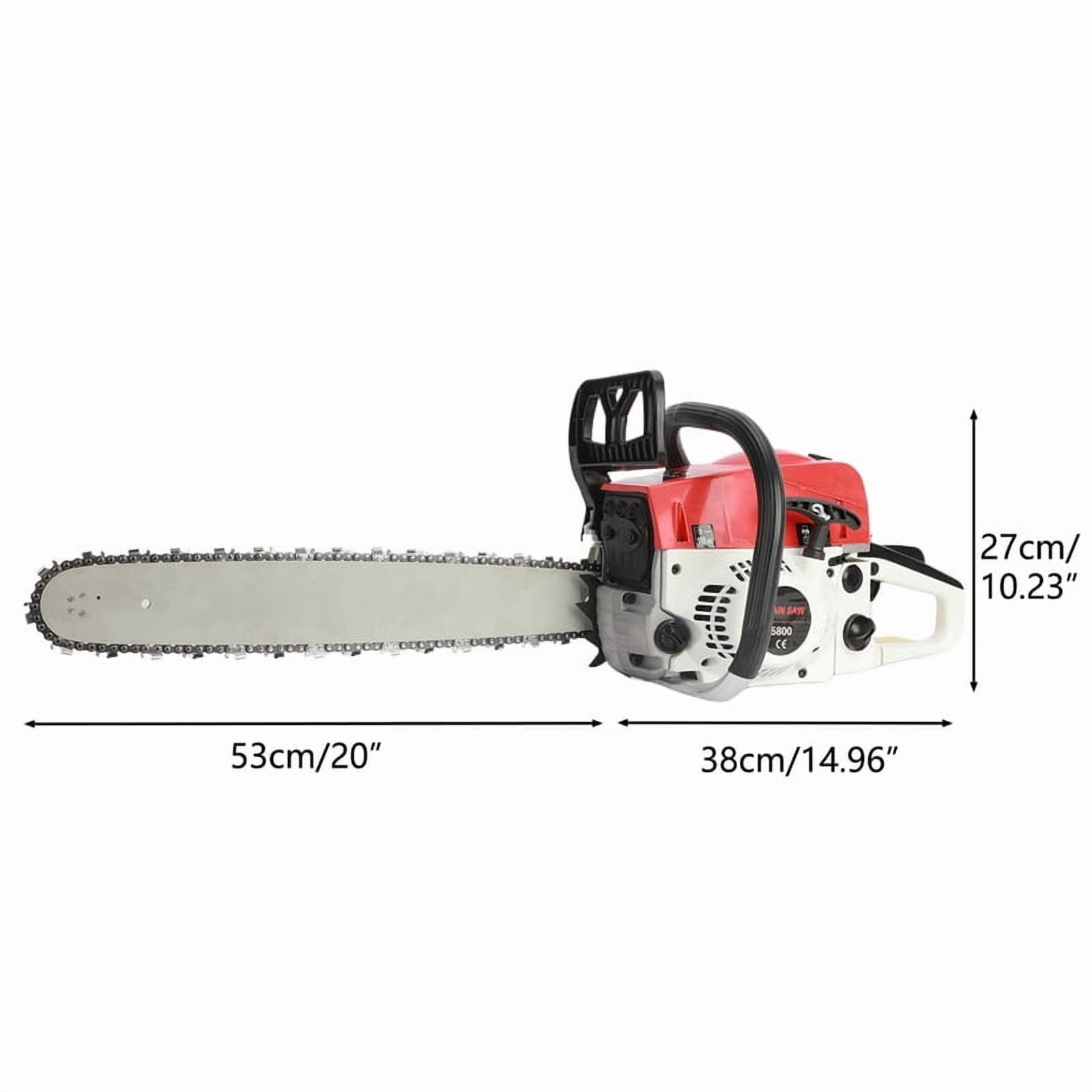 YNCE Gas Powered Chainsaw, 58-cc 3.2-HP, 2-Cycle Engine, 20 Inch Chainsaw with Automatic Adjustable Oil Pump, For Wood Cutting, Tree Trimming and Land Clearing