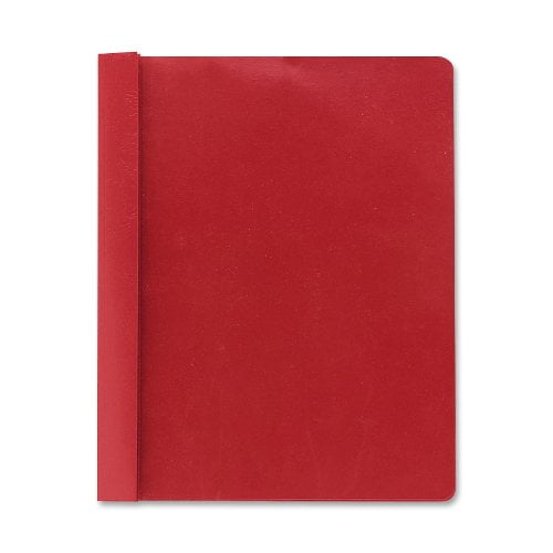 Smead 87461 Poly Report Cover, Tang Clip, Letter, 1/2" Capacity, Clear/Red, 25/Box