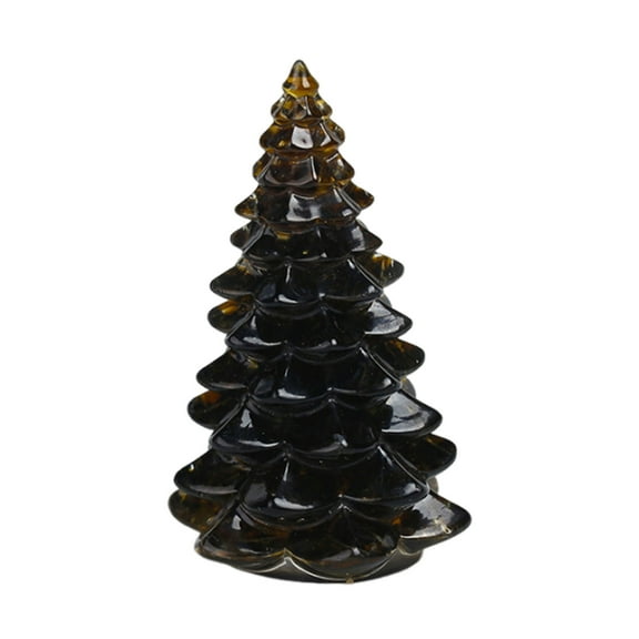 Zmeidao Holiday Christmas Tree Figurine, Resin Christmas Tree Decoration for Fireplace Tabletop Centerpiece