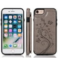 thumbnail image 6 of Compatible with iPhone 7/8/SE 2020/2022 Wallet Phone Case Screen Protector Flower Card Holder Stand Cell Cover for iPhone7 iPhone8 7s 8s i SE2020 SE2022 2/2nd/3/3rd Generation SE2 SE3 7SE 8SE Grey, 6 of 6