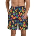 thumbnail image 2 of Uemuo Colorful Pineapples1 Pattern Men's Swim Trunks Hawaiian Beach Bathing Suit Swimsuits Beach Quick-Dry Shorts with Pockets-XX-Large, 2 of 9