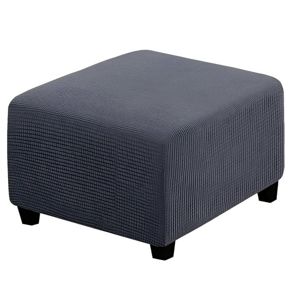 AUQ Jacquard Ottoman Cover,Stretch Slipcovers Footstool Covers with Elastic Bottom,Fabric Ottoman Slipcover Washable