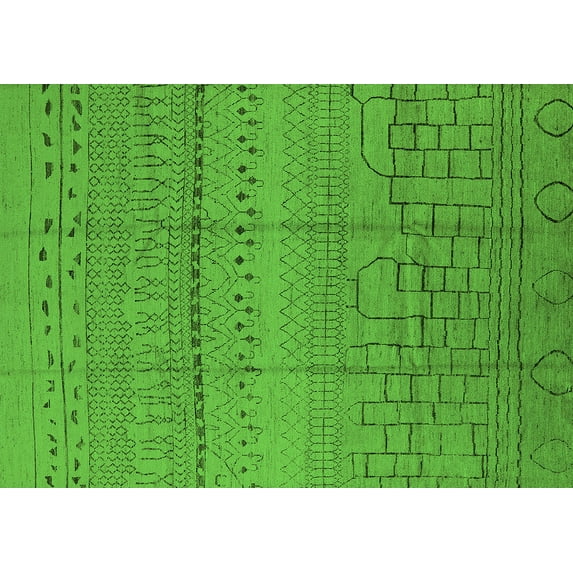 Ahgly Company Indoor Rectangle Solid Green Modern Area Rugs, 4' x 6'