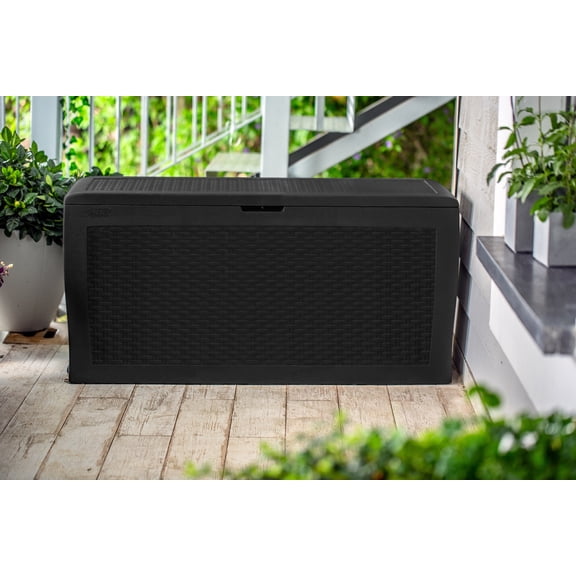 Keter Samoa 70 Gallon Durable Resin Outdoor Deck Box Storage Organization, Gray