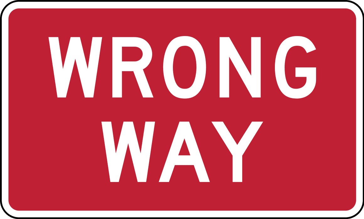 Wrong sign sign