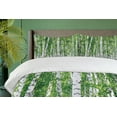 thumbnail image 4 of Ambesonne Birch Tree Duvet Cover Set, Fresh Summer Leaves, 2-Calking, Green White Black, 4 of 7