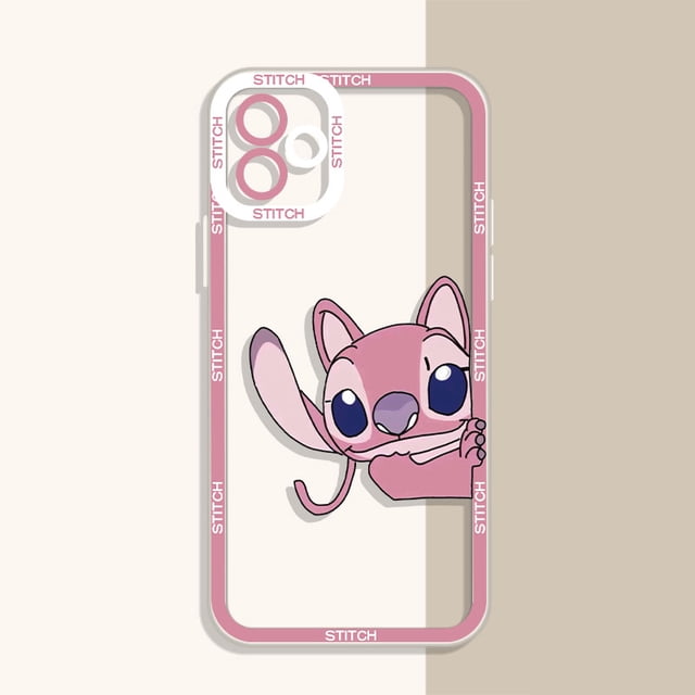 Funda de silicona suave de Disney Stitch para iPhone 14 Pro Max 13 12 Mini 11 Pro XR XS X 8 7 6 6S Plus SE 2020 cubierta protectora de lente