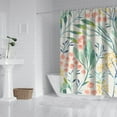 thumbnail image 3 of Floral Shower Curtain Watercolor Botanical Bathroom Decor Rustic Flower Design Fabric Bath Curtain for Tub Country Style Home Accessories with Hooks，72x84in(180*210cm), 3 of 5
