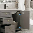 thumbnail image 4 of 48" Bathroom Vanity with Sink Combo, Vintage Bathroom Vanities Storage Cabinet w/Painted Surface, Raised Arch Feet, Soft Closing Doors, Undermount Sink Faucet Drain, Gray, 4 of 14