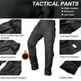 thumbnail image 4 of TRGPSG Men's Fleece Lined Cargo Pants, Waterproof Insulated Winter Hiking Pants, Multi-Pocket Thermal Work Pants,Black Size 36, 4 of 6