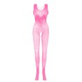 thumbnail image 4 of Odeerbi Plus Size See Through Lingerie Bodysuit for Women 2025 Perspective Elastic Mesh Suspender Skirt Sexy Pajamas Jumpsuit Hot Pink, 4 of 7