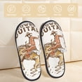thumbnail image 2 of Fotbe Cowboy Rodeo Guitar Pantuflas Peludas para Mujer con Estampado, Zapatillas de Peluche, Zapatos de Invierno para Casa, Uso Interior y Exterior-Large, 2 of 8