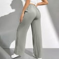 thumbnail image 5 of PEXLYCLU Wide Leg Pants Woman, Womens Pants Trendy, Leisure Trousers, Wide Leg Pants for Women High Waisted Palazzo Pants Work Casual Flowy Tie Knot Trousers With Pockets, Gray M, 5 of 6