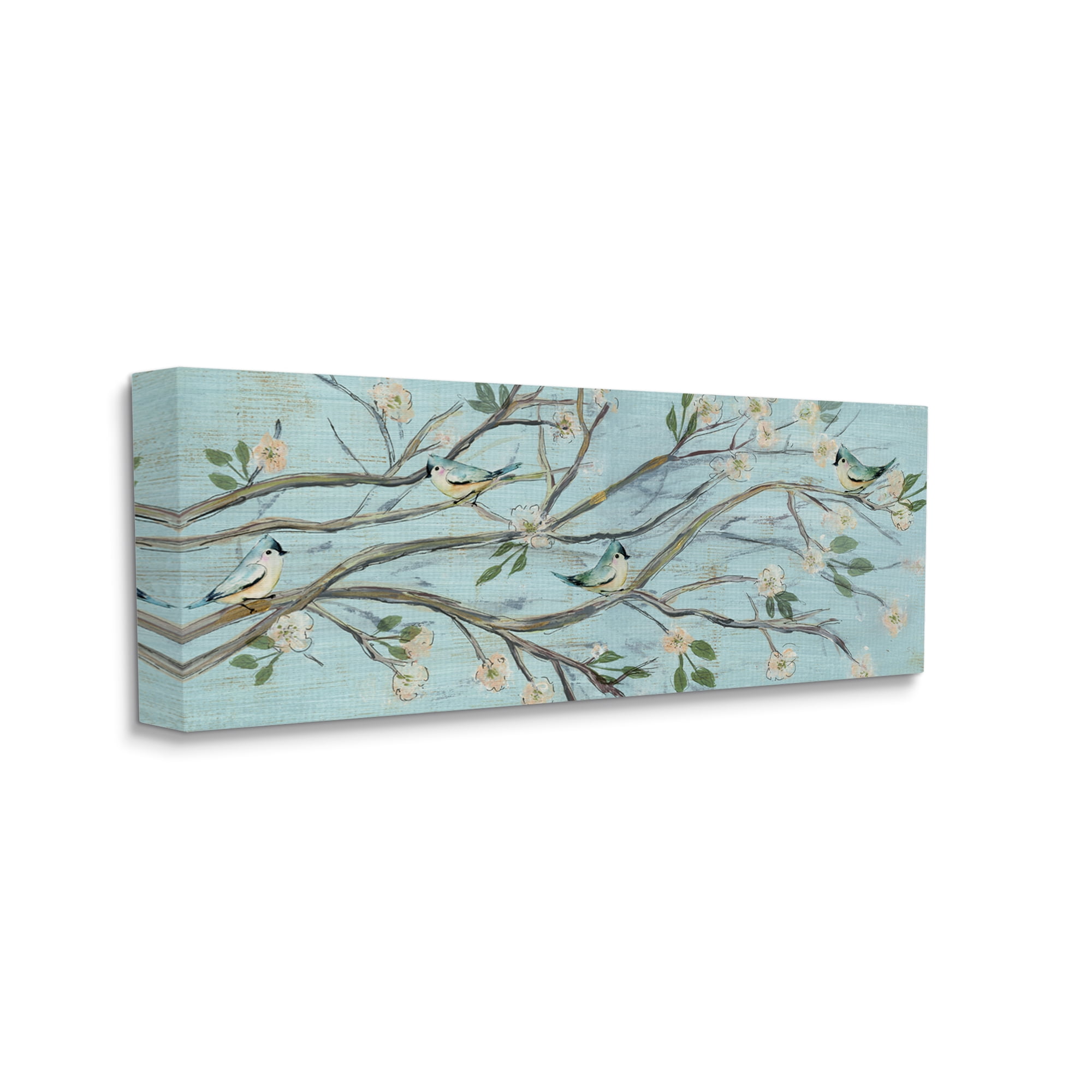 Stupell Industries Tranquil Blue Birds Cherry Blossom Tree Branch , 40 x 17, Design by Susan Jill