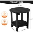 thumbnail image 3 of YEFU Adirondack Side Table Set of 2, 18" Double Outdoor Side Table, Poly Lumber end Table, Weather Resistant for Indoor, Patio, Pool, Porch, Backyard-Black, 3 of 6