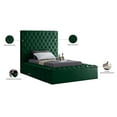 thumbnail image 5 of Maklaine Contemporary Solid Wood Tufted Velvet Twin Bed in Green, 5 of 6