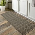 thumbnail image 4 of Tzou Washable Runner Rugs 2x6 for Living Room, Low Pile Braid Print Indoor Carpet with Non-Slip Backing for Entryway Hallway Kitchen(Brown), 4 of 7