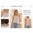 thumbnail image 4 of ANRABESS Womens Color Block Tank Tops High Neck Sleeveless Racerback Ribbed Knit Fitted Basic Tee Shirts 2026 Summer Clothes Blue Small, 4 of 10
