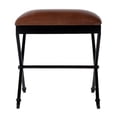 thumbnail image 3 of Beaumont Lane Transitional 20"W Leather Accent Stool in Brown, 3 of 5