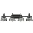 thumbnail image 5 of Aspen Creative 62096, Four-Light Metal Bathroom Vanity Wall Light Fixture, 34" Wide, Transitional Design in Bronze with Metal Mesh Shade, 5 of 6