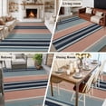 thumbnail image 6 of 8x10 Area Rugs for Living Room, Blue Pink Striped Non Slip Area Rugs for Kitchen Bedroom Entryway, Farmhouse Modern Stripes Washable Carpet Runner Rug Floor Mats for Bedroom Home Decor, 6 of 9