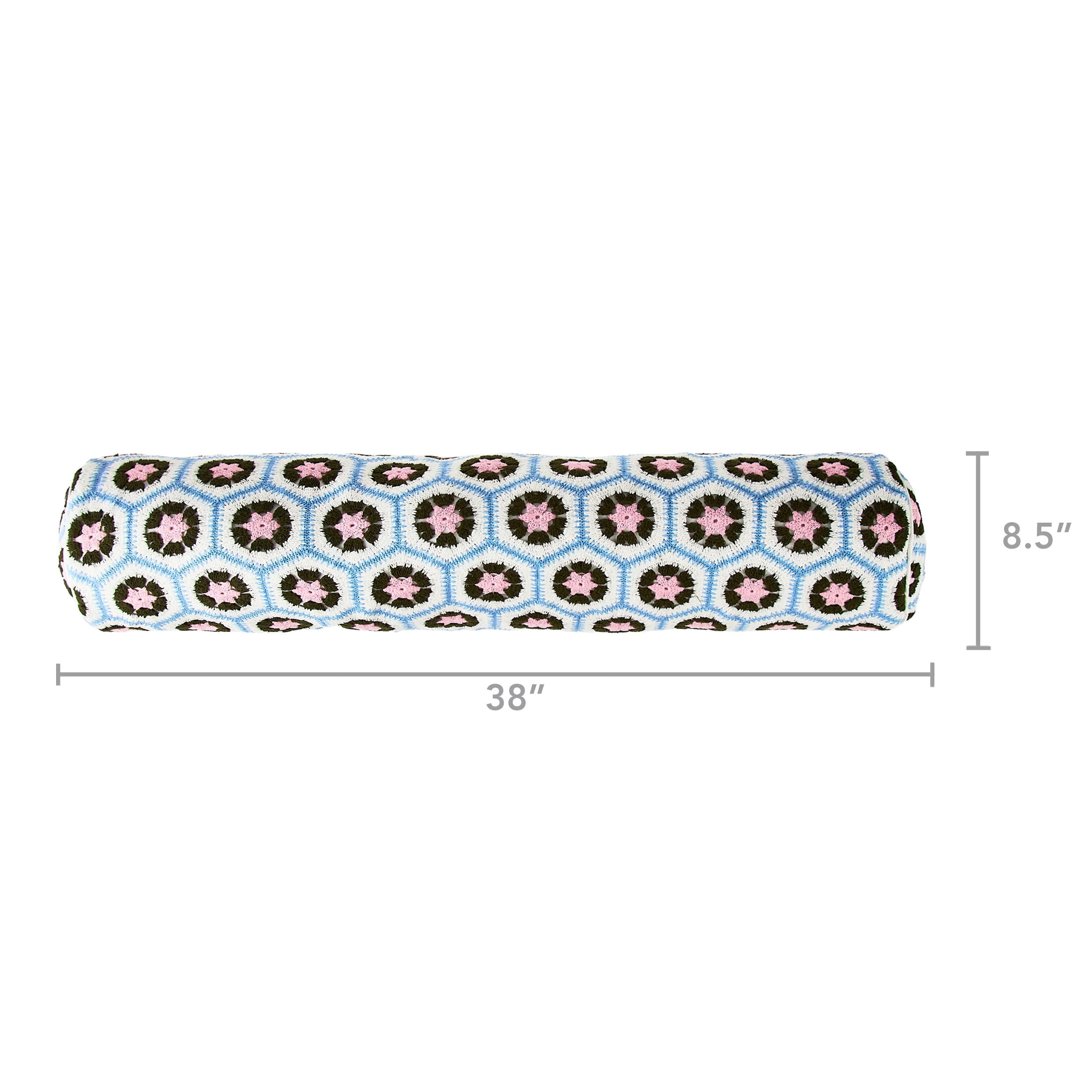 Mainstays 8" x 36" Multicolor Crochet Bolster Decorative Pillow