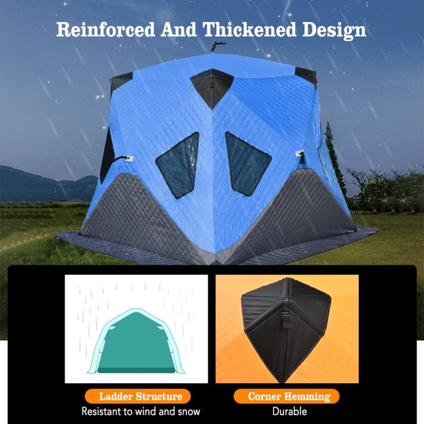 CampFeuer Abri De Pêche 3 M – Parapluie Avec Paroi Latérale Anti-vent, Piquets Inclus, Réglable En Hauteur