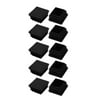 Unique Bargains 10pcs 35mm x 35mm Pipe Tube Insert Chair Leg Cap Black Plastic Tubing Plug