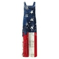 thumbnail image 4 of JURANMO Maternity Jumpsuit for Women Fashion USA American Flag Print Bib Overalls Lightweight Linen Wide Leg Long Rompers with Pockets Red XXL Ofertas de Hoy en Liquidación, 4 of 9