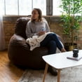 thumbnail image 6 of Big Joe Nestle Large Bean Bag Chair, Espresso Blazer, Vegan Leather, 4 Feet, 6 of 9