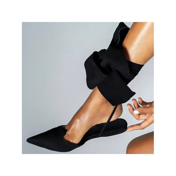 Woobling Women Flats Lace Up Flat Sandals Beach Mules Fashion