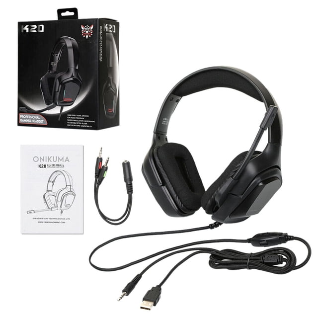 ONIKUMA K20 3.5mm Gaming Headphone RGB LED Light Computer Game Console Surround Stereo Wired Headset Earphone