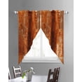 thumbnail image 3 of Burnt Orange Swag Valances for Windows, Retro Oil Painting Modern Abstract Art Aesthetics Rod Pocket Sheer Valances for Windows, Swag Toppers Light Filter for Kitchen Living Room 2 Panels 36''x63'', 3 of 6
