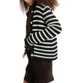 thumbnail image 2 of Alex Mill BLACK/IVORY Women's Haley Cardigan Sweater, US Medium, 2 of 4