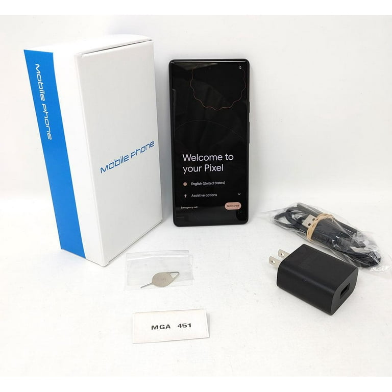 Grade C Google Pixel 6a 5G 128GB GX7AS GSM Factory Unlocked 6.1 in 6GB RAM  Phone - Charcoal - Generic Box