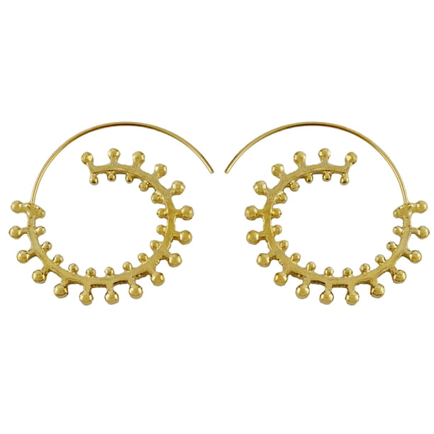 Pendientes de hilo espiral redondo Yuyangstore Pendientes de aro espiral